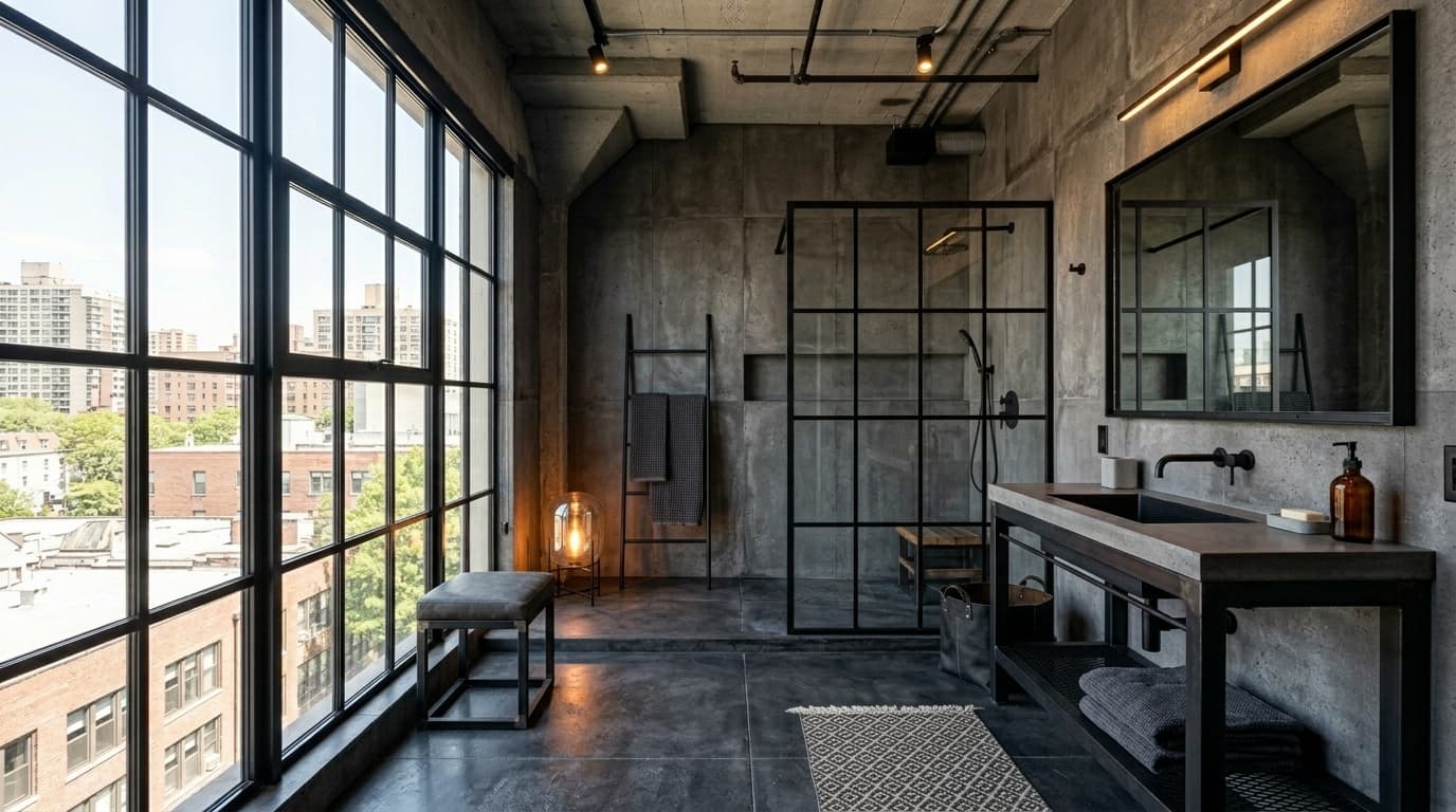 Badkamer in Industrieel stijl