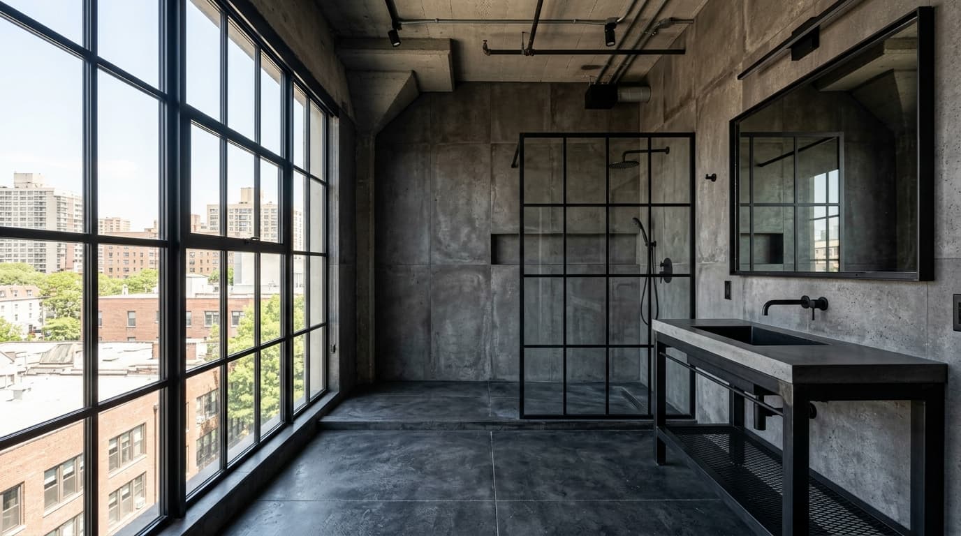 Lege badkamer voor Industrieel styling