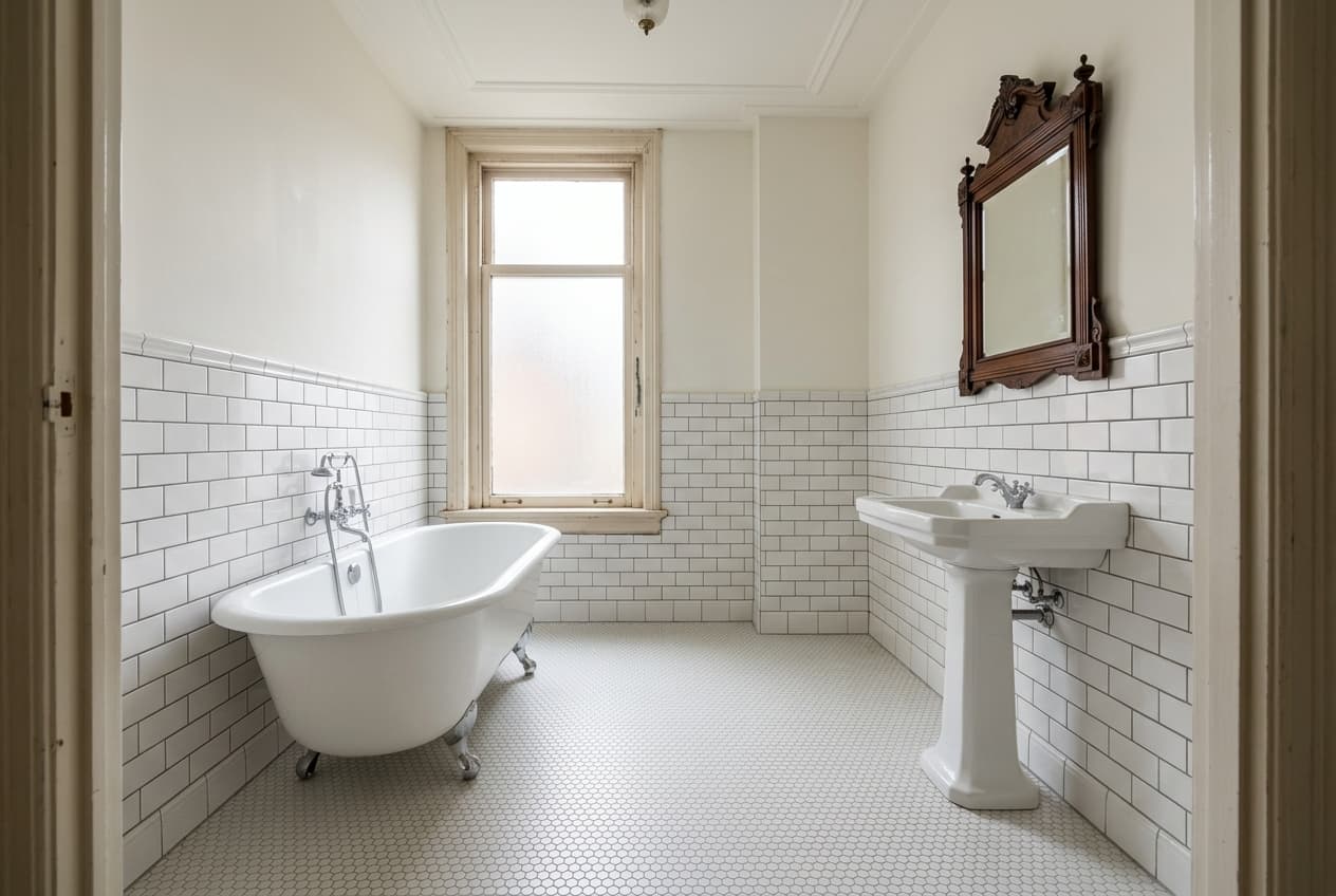 Lege badkamer voor Luxe Herenhuis styling