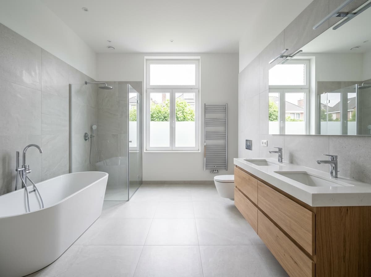 Lege badkamer — vrijstaand voor Modern Nederlands styling