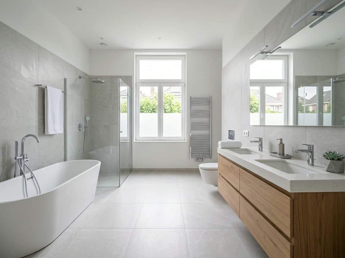 Badkamer — Vrijstaand in Minimalistisch stijl