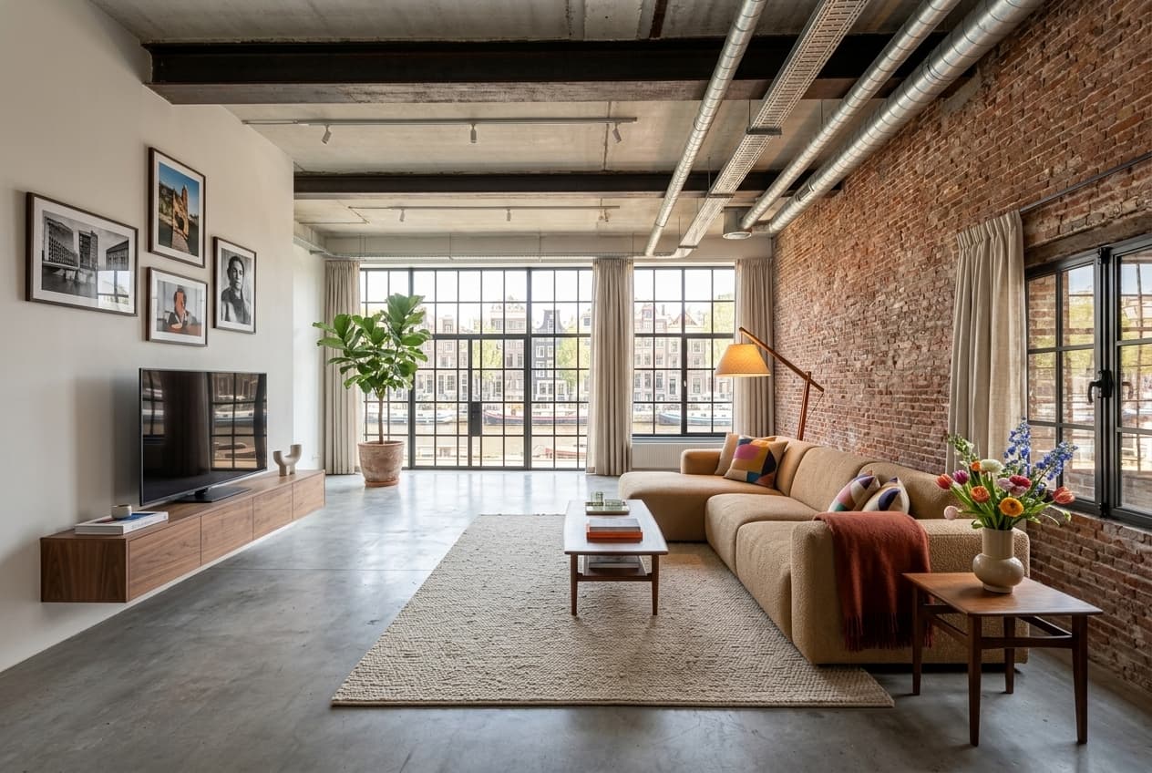 Woonkamer — Loft in Modern Nederlands stijl