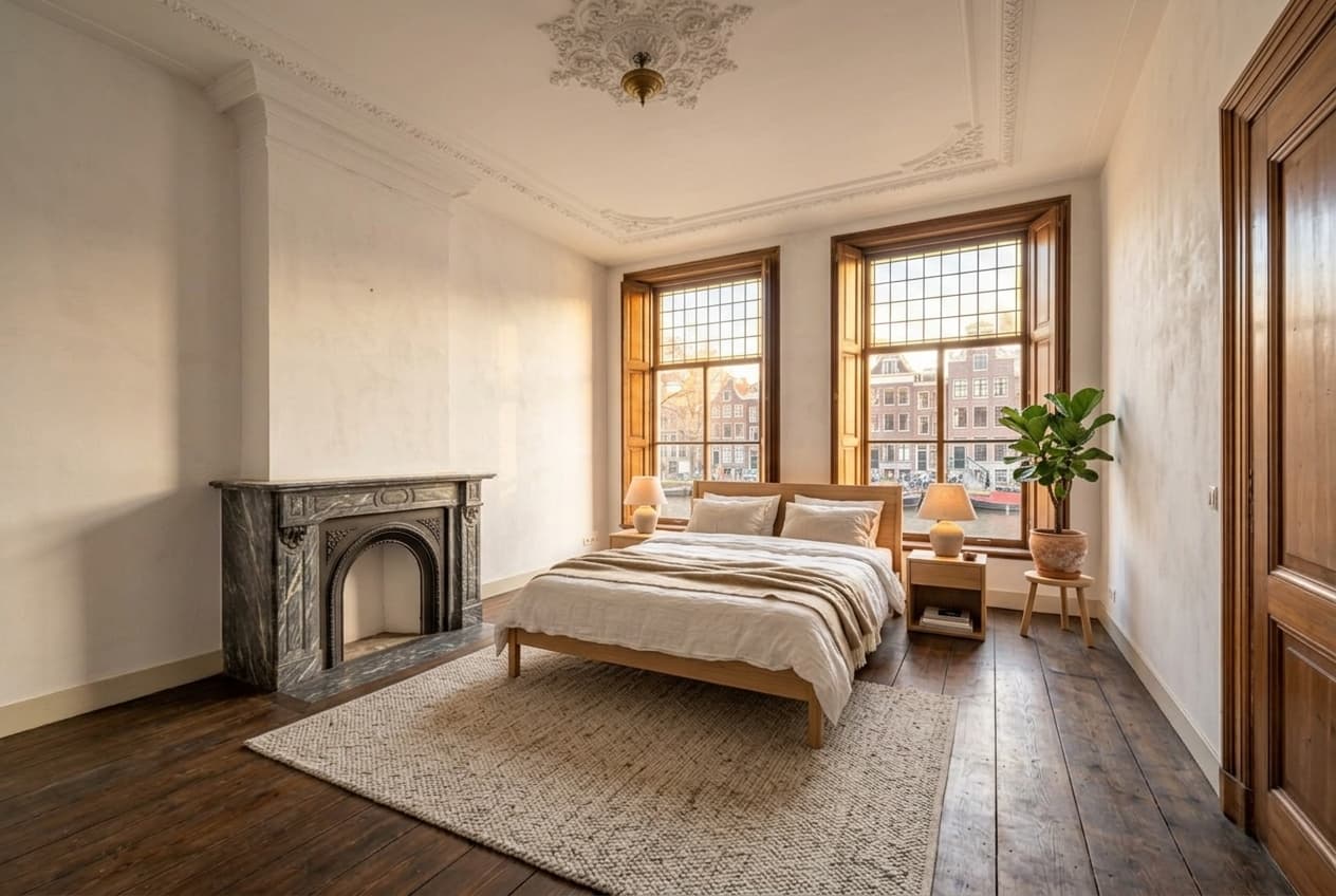 Slaapkamer — Grachtenpand in Scandinavisch stijl