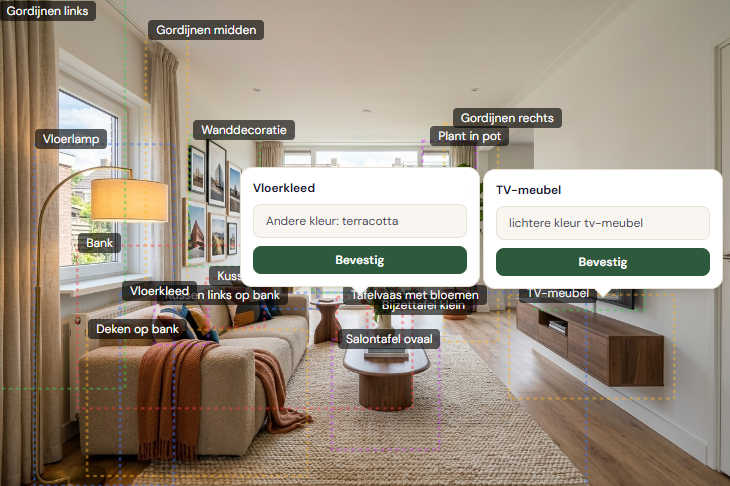 Per object aanpassingen invoeren met open popovers