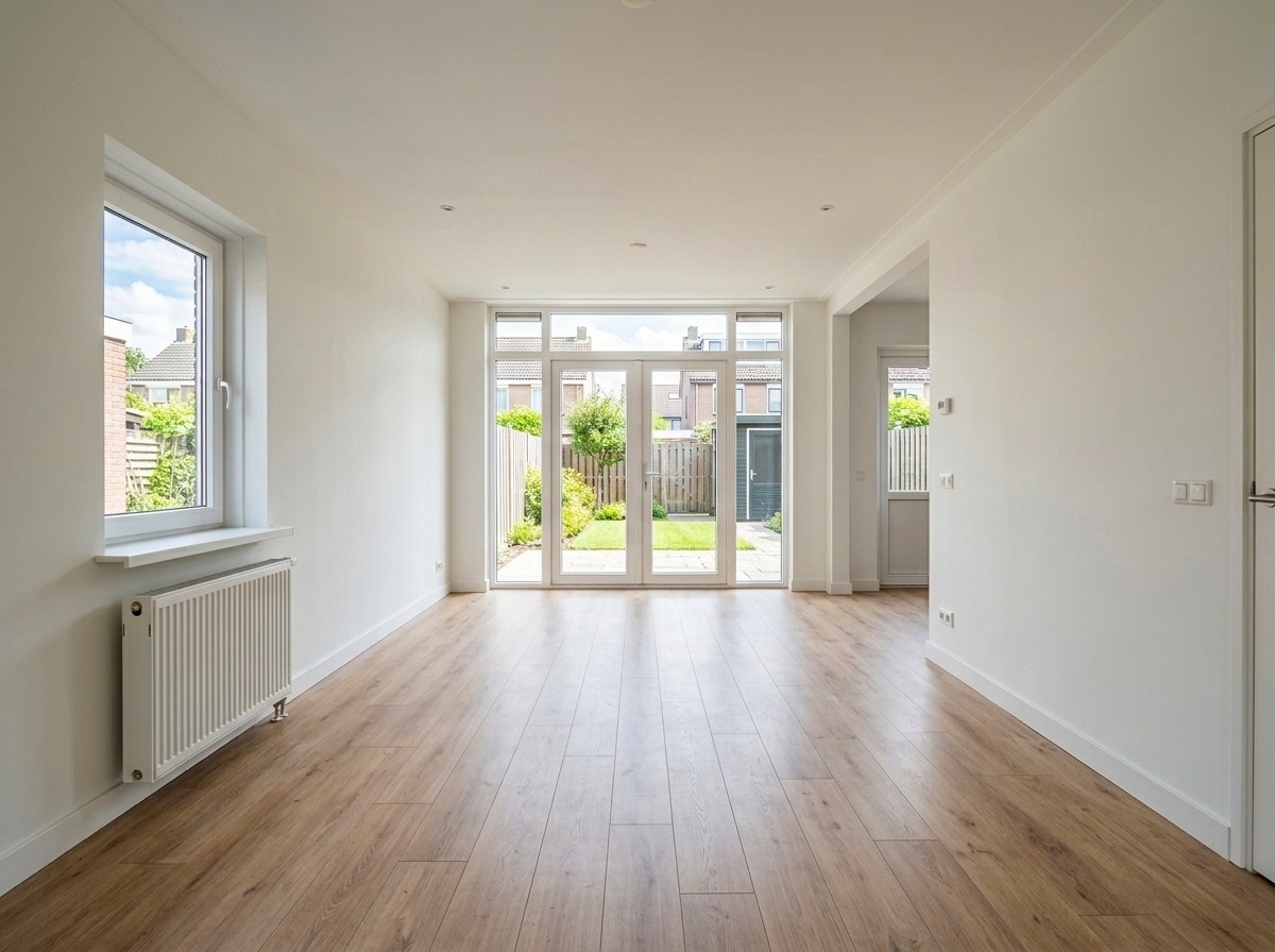 Lege woonkamer voor AI styling